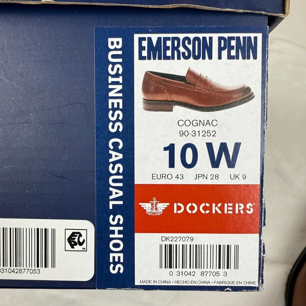 Dockers Men's Emerson Penn Business Casual Penny Loafers Cognac Brown Size 10 W